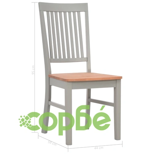 Трапезни столове, 6 бр, сиви, дъбова дървесина масив ➤ топ цена ➤ sorbe.bg