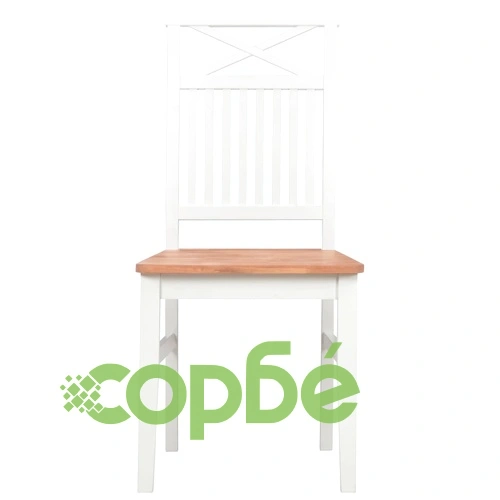 Трапезни столове, 6 бр, бели, дъбова дървесина масив ➤ топ цена ➤ sorbe.bg