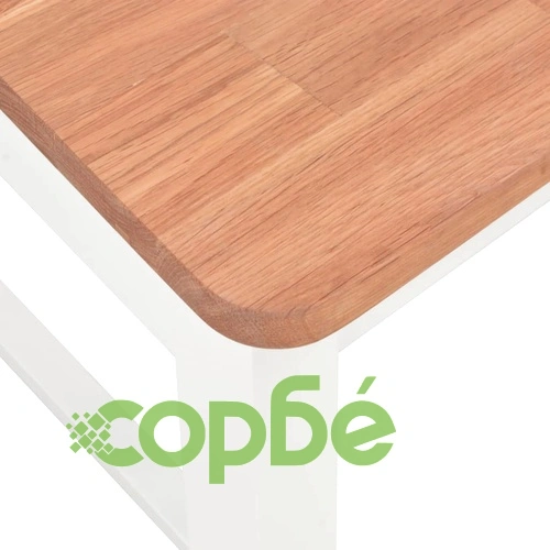 Трапезни столове, 6 бр, бели, дъбова дървесина масив ➤ топ цена ➤ sorbe.bg