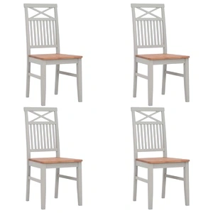 Трапезни столове, 4 бр, сиви, дъбова дървесина масив