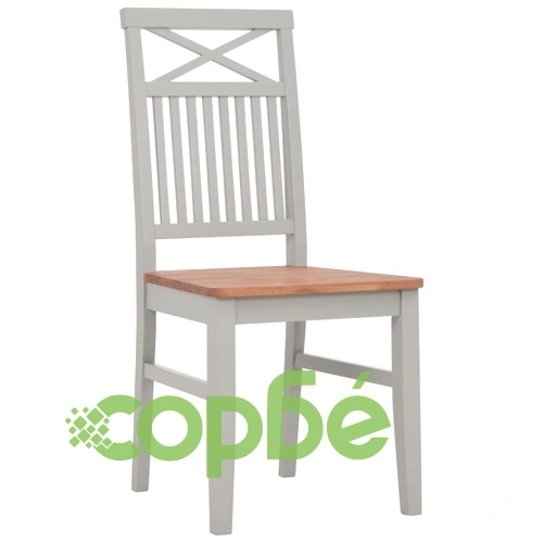 Трапезни столове, 6 бр, сиви, дъбова дървесина масив ➤ топ цена ➤ sorbe.bg