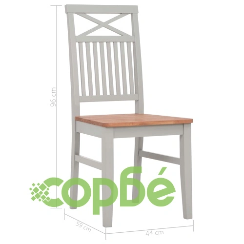 Трапезни столове, 6 бр, сиви, дъбова дървесина масив ➤ топ цена ➤ sorbe.bg