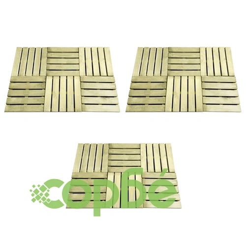 18 бр декинг плочки, 50x50 см, дърво, зелени ➤ топ цена ➤ sorbe.bg