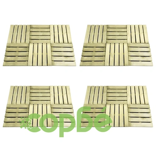 24 бр декинг плочки, 50x50 см, дърво, зелени ➤ топ цена ➤ sorbe.bg