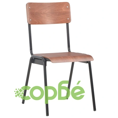 Трапезен комплект от 5 части, кафяв, твърд шперплат, стомана ➤ топ цена ➤ sorbe.bg