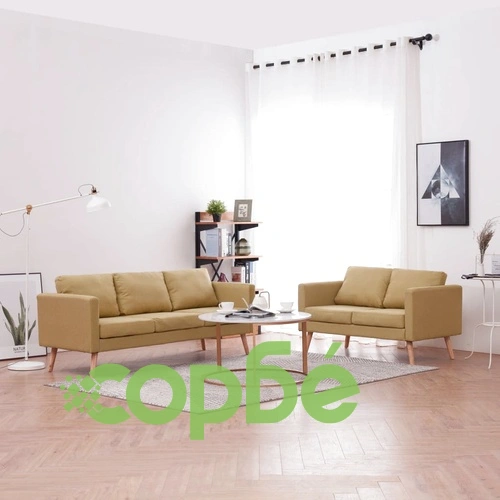 Комплект дивани, 2 части, текстил, зелен ➤ топ цена ➤ sorbe.bg