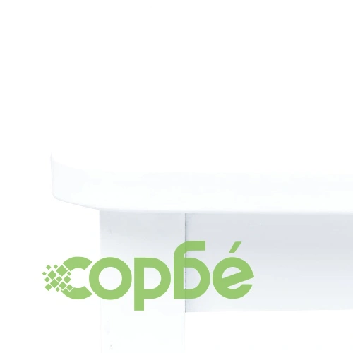 Трапезен комплект от 5 части, масивна каучукова дървесина, бял ➤ топ цена ➤ sorbe.bg