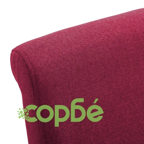 Трапезни столове, 6 бр, червени, текстил ➤ топ цена ➤ sorbe.bg