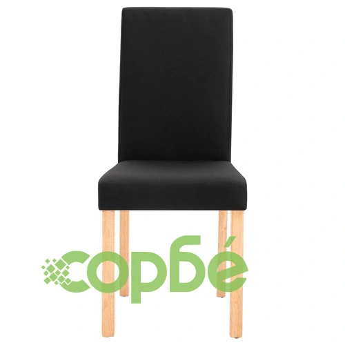 Трапезни столове, 6 бр, черни, текстил ➤ топ цена ➤ sorbe.bg