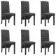 Трапезни столове, 6 бр, тъмносиви, текстил