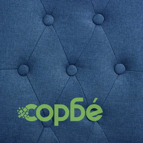 Трапезни столове, 4 бр, сини, текстил ➤ топ цена ➤ sorbe.bg
