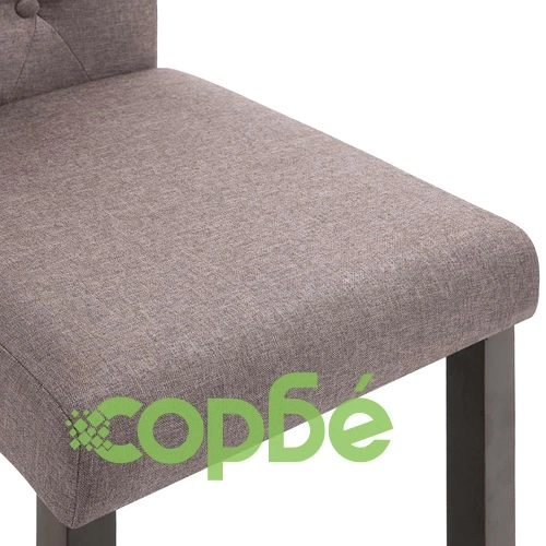 Трапезни столове, 6 бр, таупе, плат ➤ топ цена ➤ sorbe.bg