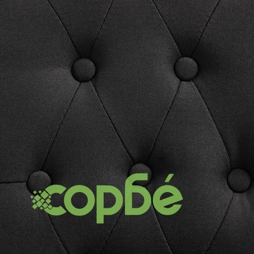 Трапезни столове, 6 бр, черни, текстил ➤ топ цена ➤ sorbe.bg