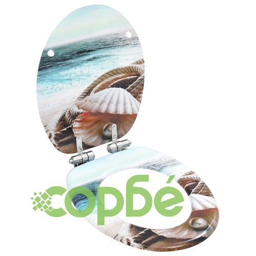 Тоалетни седалки с плавно затваряне, 2 бр, МДФ, морски дизайн ➤ топ цена ➤ sorbe.bg