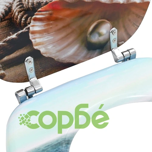 WC тоалетни седалки, 2 бр, с капаци, МДФ, морски дизайн ➤ топ цена ➤ sorbe.bg