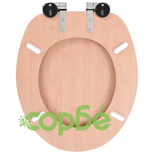 Тоалетни седалки с плавно затваряне, 2 бр, МДФ, дизайн бамбук ➤ топ цена ➤ sorbe.bg