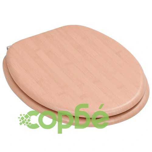 WC тоалетни седалки, 2 бр, с капаци, МДФ, дизайн бамбук ➤ топ цена ➤ sorbe.bg