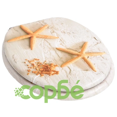 Тоалетни седалки с плавно затваряне, 2 бр, МДФ, морска звезда ➤ топ цена ➤ sorbe.bg