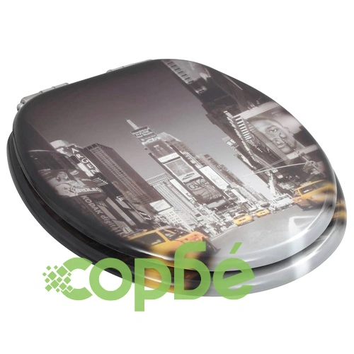 Тоалетни седалки с плавно затваряне, 2 бр, МДФ, дизайн Ню Йорк ➤ топ цена ➤ sorbe.bg