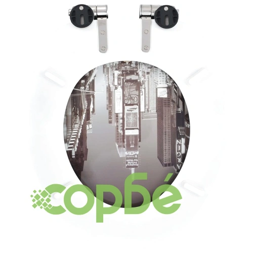 Тоалетни седалки с плавно затваряне, 2 бр, МДФ, дизайн Ню Йорк ➤ топ цена ➤ sorbe.bg