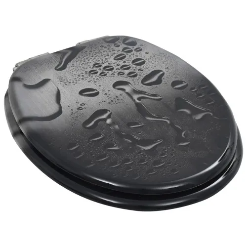 Тоалетни седалки с плавно затваряне, 2 бр, МДФ, водни капки ➤ топ цена ➤ sorbe.bg