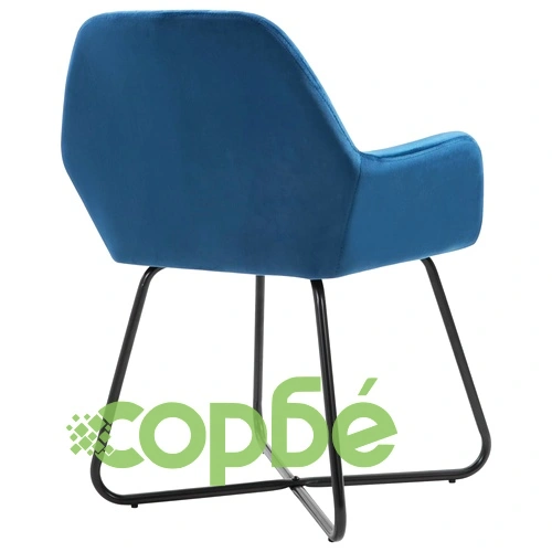 Трапезни столове, 4 бр, сини, кадифе ➤ топ цена ➤ sorbe.bg