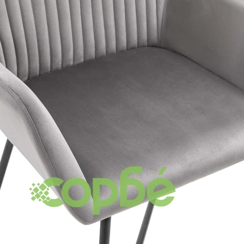 Трапезни столове, 4 бр, сиви, кадифе ➤ топ цена ➤ sorbe.bg