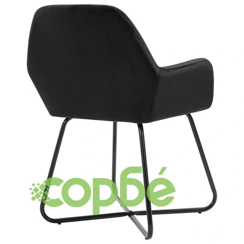 Трапезни столове, 4 бр, черни, кадифе ➤ топ цена ➤ sorbe.bg
