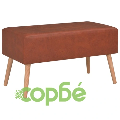 Пейка с чекмеджета, 80 см, кафява, изкуствена кожа ➤ топ цена ➤ sorbe.bg