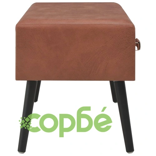 Пейка с чекмеджета, 80 см, тъмнокафява, изкуствена кожа ➤ топ цена ➤ sorbe.bg