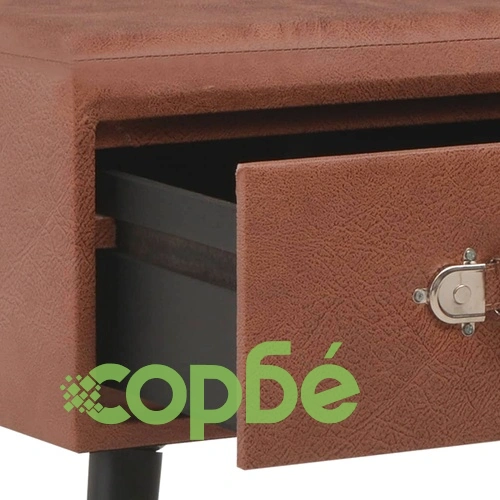 Пейка с чекмеджета, 80 см, тъмнокафява, изкуствена кожа ➤ топ цена ➤ sorbe.bg