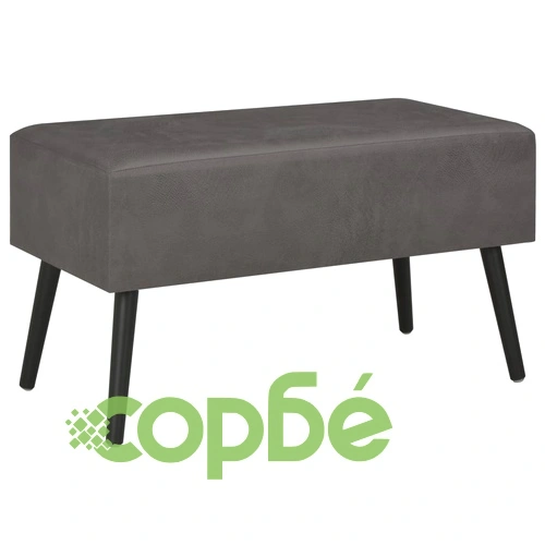 Пейка с чекмеджета, 80 см, сива, изкуствена кожа ➤ топ цена ➤ sorbe.bg