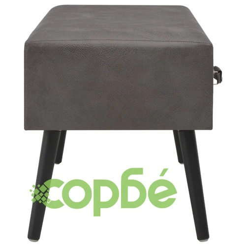 Пейка с чекмеджета, 80 см, сива, изкуствена кожа ➤ топ цена ➤ sorbe.bg