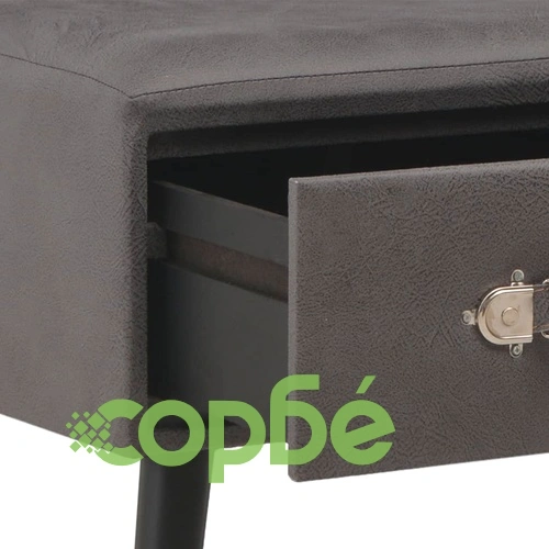 Пейка с чекмеджета, 80 см, сива, изкуствена кожа ➤ топ цена ➤ sorbe.bg