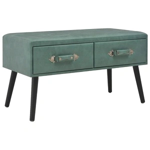 Пейка с чекмеджета, 80 см, морско зелена, изкуствена кожа