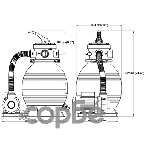 Пясъчни филтърни помпи, 2 бр, 400 W, 11000 л/ч  ➤ топ цена ➤ sorbe.bg