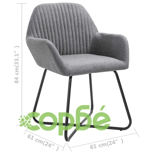 Трапезни столове, 4 бр, тъмносиви, текстил ➤ топ цена ➤ sorbe.bg