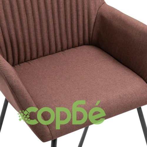 Трапезни столове, 4 бр, кафяви, текстил ➤ топ цена ➤ sorbe.bg