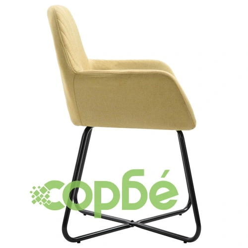 Трапезни столове, 6 бр, зелени, текстил ➤ топ цена ➤ sorbe.bg