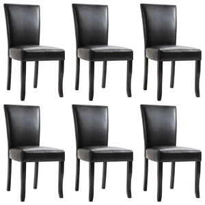 277159  Dining Chairs 6 pcs Black Faux Leather (3x249039)