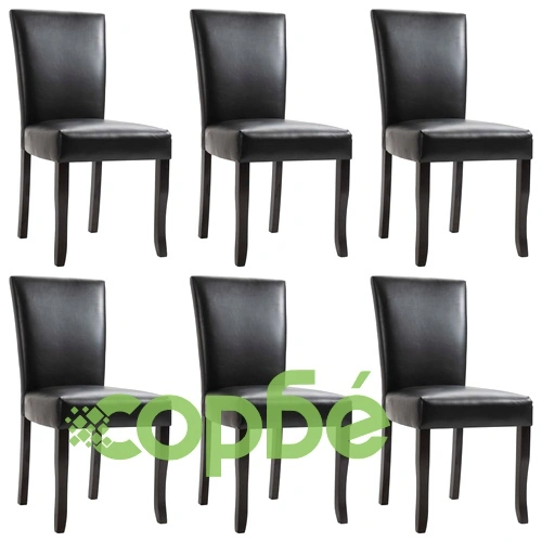 277159  Dining Chairs 6 pcs Black Faux Leather (3x249039) ➤ топ цена ➤ sorbe.bg