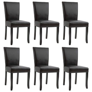 277161  Dining Chairs 6 pcs Dark Brown Faux Leather (3x249040)