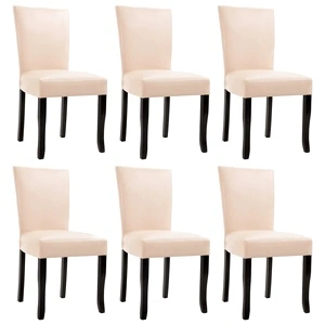 277163  Dining Chairs 6 pcs Cream Faux Leather (3x249041)