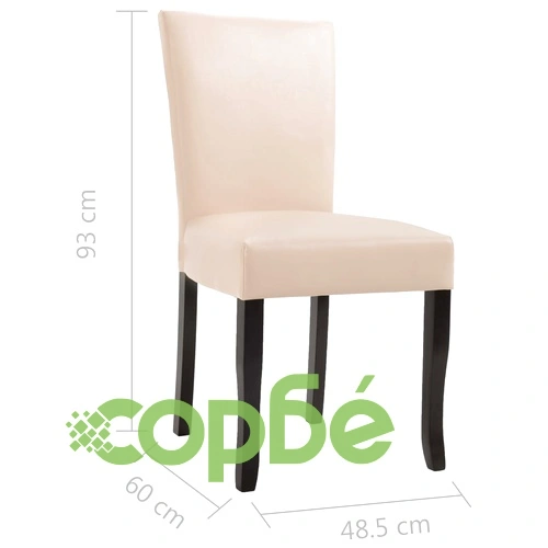 277163  Dining Chairs 6 pcs Cream Faux Leather (3x249041) ➤ топ цена ➤ sorbe.bg