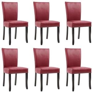 277165  Dining Chairs 6 pcs Wine Red Faux Leather (3x249042)