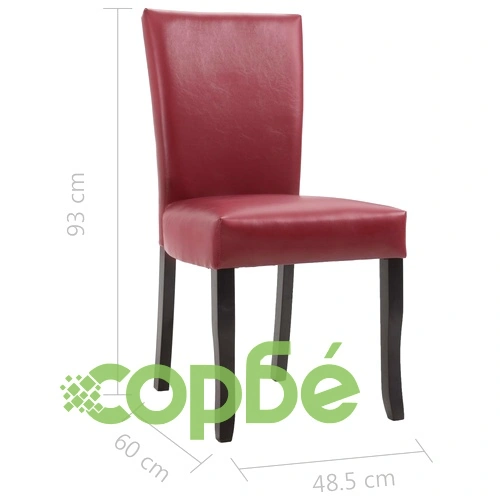 277165  Dining Chairs 6 pcs Wine Red Faux Leather (3x249042) ➤ топ цена ➤ sorbe.bg