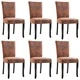 277167  Dining Chairs 6 pcs Brown Faux Suede Leather (3x249043)