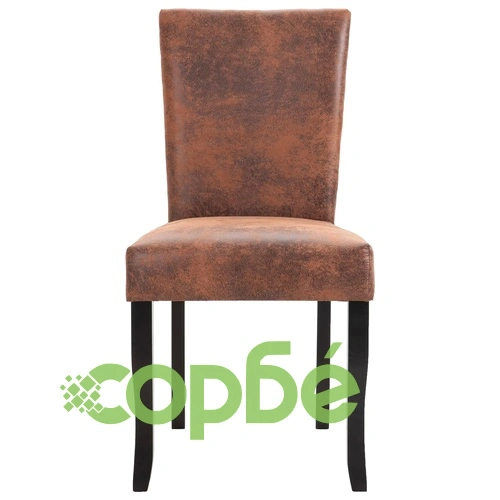 277167  Dining Chairs 6 pcs Brown Faux Suede Leather (3x249043) ➤ топ цена ➤ sorbe.bg