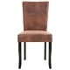277167  Dining Chairs 6 pcs Brown Faux Suede Leather (3x249043)
