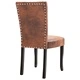 277167  Dining Chairs 6 pcs Brown Faux Suede Leather (3x249043)